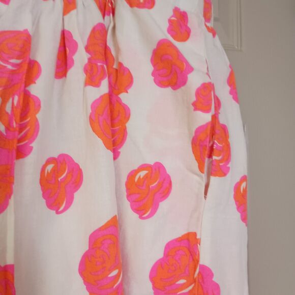 Lane Bryant Circle Skater Skirt 26/28 Neon Pink Pull On Pockets Midi Floral - Picture 6 of 7